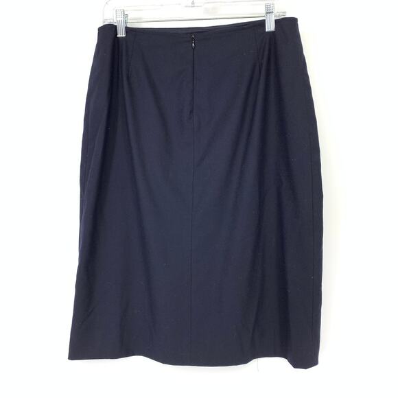 JIL SANDER Skirt Women's Size 40 US 10 High Rise Straight Pencil Navy Blue - Picture 2 of 5